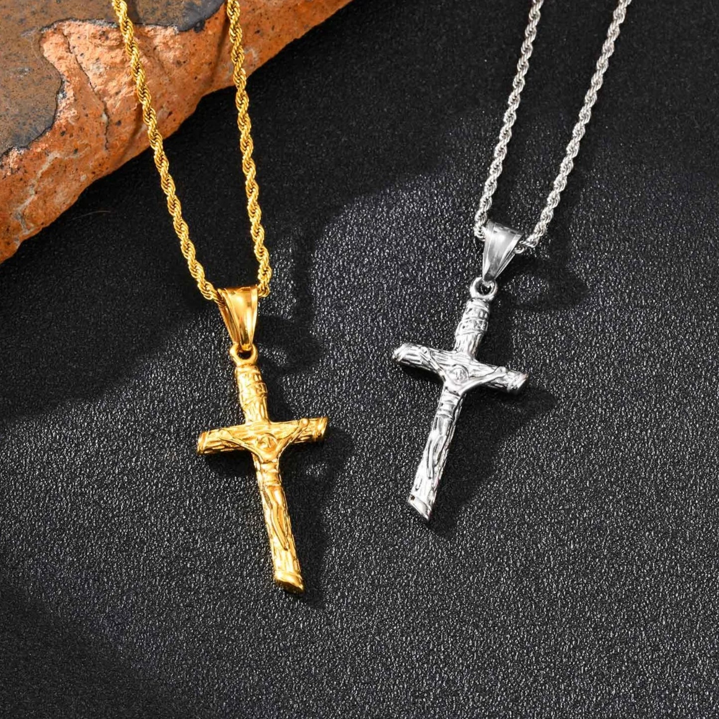 colgante con cruz de Jesús religiosa para hombres y mujeres