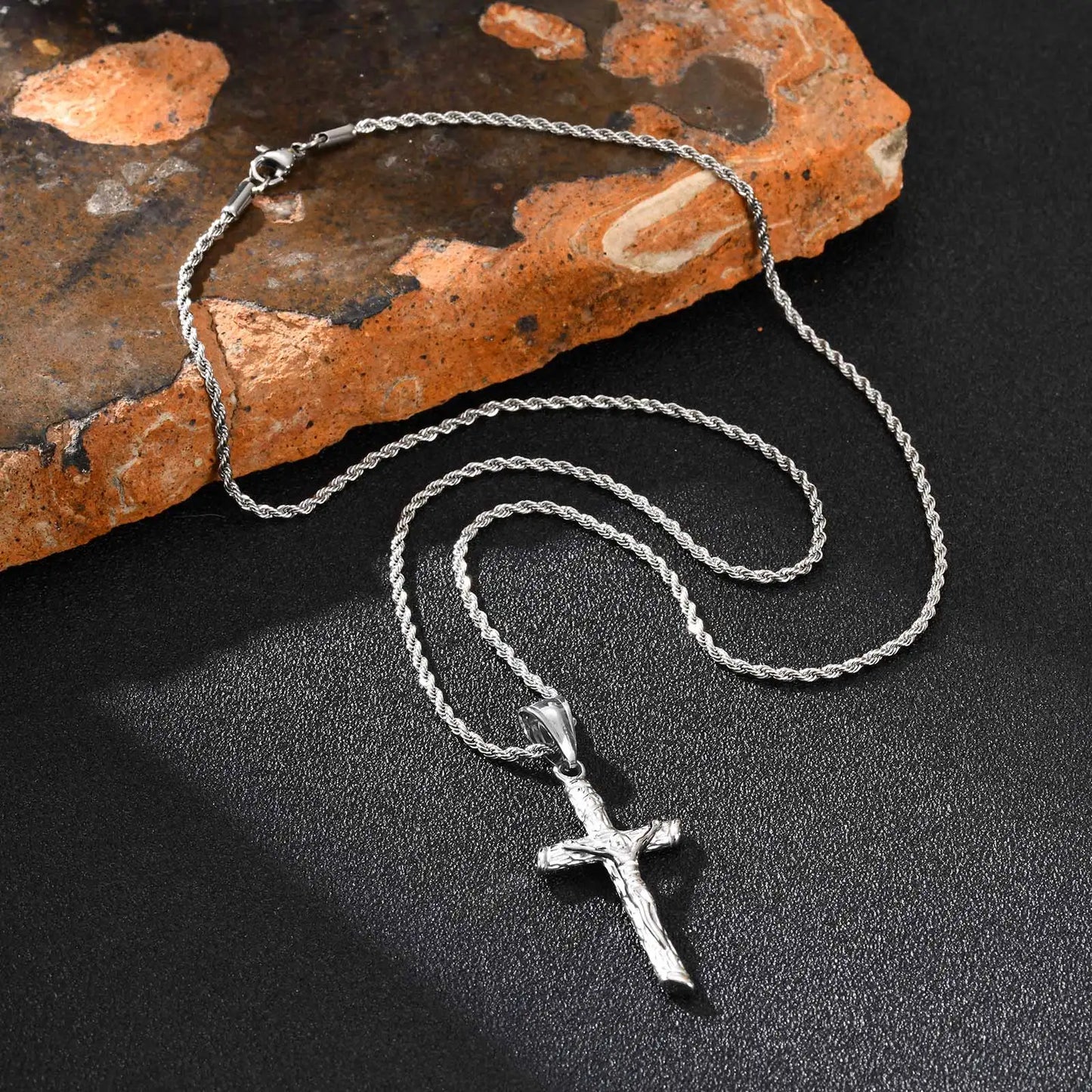 colgante con cruz de Jesús religiosa para hombres y mujeres